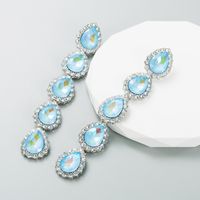 Glam Water Droplets Alloy Inlay Rhinestones Women's Earrings 1 Pair main image 4