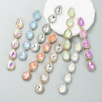 Glam Water Droplets Alloy Inlay Rhinestones Women's Earrings 1 Pair main image 1
