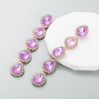 Glam Water Droplets Alloy Inlay Rhinestones Women's Earrings 1 Pair sku image 2