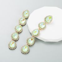 Glam Water Droplets Alloy Inlay Rhinestones Women's Earrings 1 Pair sku image 3