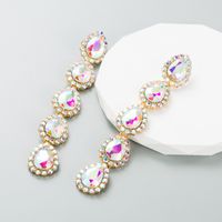 Glam Water Droplets Alloy Inlay Rhinestones Women's Earrings 1 Pair sku image 6
