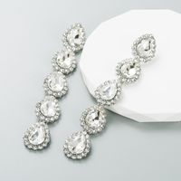 Glam Water Droplets Alloy Inlay Rhinestones Women's Earrings 1 Pair sku image 1