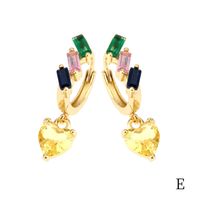 1 Pair Luxurious Shiny Pentagram Heart Shape Plating Inlay Copper Zircon 18k Gold Plated Drop Earrings sku image 5