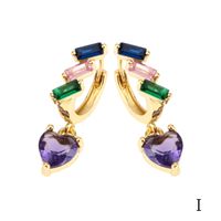 1 Pair Luxurious Shiny Pentagram Heart Shape Plating Inlay Copper Zircon 18k Gold Plated Drop Earrings sku image 9