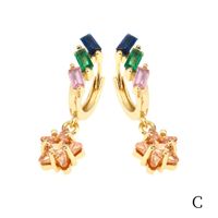 1 Pair Luxurious Shiny Pentagram Heart Shape Plating Inlay Copper Zircon 18k Gold Plated Drop Earrings sku image 12