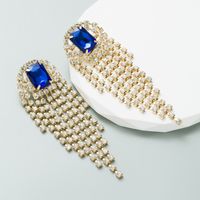 Exaggerated Tassel Alloy Inlay Rhinestones Glass Women's Earrings 1 Pair sku image 4