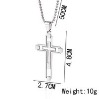 Hip-hop Cross Stainless Steel Hollow Out Pendant Necklace 1 Piece main image 6