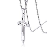 Hip-hop Cross Stainless Steel Hollow Out Pendant Necklace 1 Piece main image 5