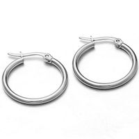 Classic Style Titanium Steel Hypoallergenic Circle Earrings sku image 11
