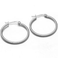 Classic Style Titanium Steel Hypoallergenic Circle Earrings sku image 18
