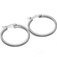Classic Style Titanium Steel Hypoallergenic Circle Earrings sku image 23