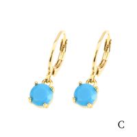 1 Paire Style Simple Brillant Rond Carré Placage Incruster Le Cuivre Zircon Plaqué Or 18k Boucles D'oreilles main image 9