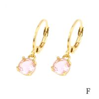 1 Pair Simple Style Shiny Round Square Plating Inlay Copper Zircon 18k Gold Plated Drop Earrings sku image 6