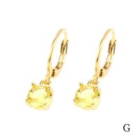 1 Pair Simple Style Shiny Round Square Plating Inlay Copper Zircon 18k Gold Plated Drop Earrings sku image 7