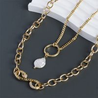 Fashion Snake Copper Plating Pearl Necklace main image 10