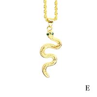 Élégant Serpent Cuivre Placage Zircon Pendentif Collier main image 4