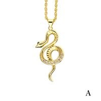 Elegant Snake Copper Plating Zircon Pendant Necklace main image 5