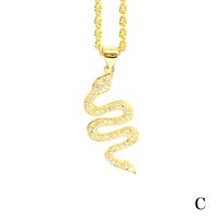 Elegant Snake Copper Plating Zircon Pendant Necklace main image 7