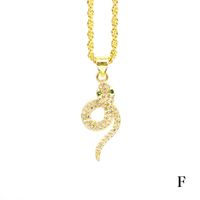 Elegant Snake Copper Plating Zircon Pendant Necklace sku image 3