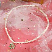 Glam Christmas Tree Alloy Beaded Artificial Pearls Women's Necklace 1 Piece main image 3