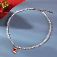 Glam Christmas Tree Alloy Beaded Artificial Pearls Women's Necklace 1 Piece sku image 2