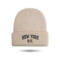 Unisex Simple Style Letter Embroidery Crimping Wool Cap sku image 1