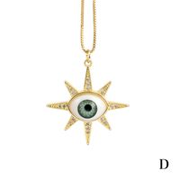 Mode L'oeil Du Diable Le Cuivre Incruster Résine Zircon Pendentif sku image 2