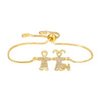 Élégant L'oeil Du Diable Forme De Cœur Le Cuivre Placage Zircon Bracelets 1 Pièce sku image 4