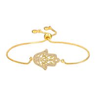 Élégant L'oeil Du Diable Forme De Cœur Le Cuivre Placage Zircon Bracelets 1 Pièce sku image 6