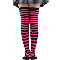 Women's Japanese Style Stripe Polyester Cotton Over The Knee Socks A Pair sku image 30