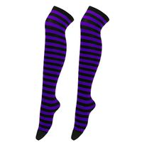 Women's Japanese Style Stripe Polyester Cotton Over The Knee Socks A Pair sku image 34