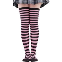 Women's Japanese Style Stripe Polyester Cotton Over The Knee Socks A Pair sku image 35