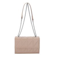 Women's All Seasons Pu Leather Solid Color Fashion Quilted Square Flip Cover Chain Bag sku image 1