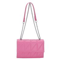 Women's All Seasons Pu Leather Solid Color Fashion Quilted Square Flip Cover Chain Bag sku image 4