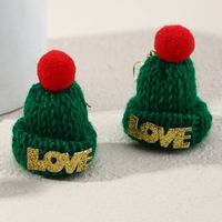 1 Pair Fashion Christmas Hat Braid Knit Ear Hook main image 3