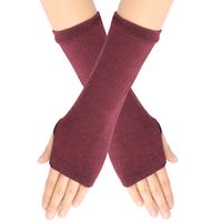 Women's Fashion Stripe Solid Color Knitted Fabric Scarves & Gloves Gloves sku image 20