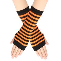 Women's Fashion Stripe Solid Color Knitted Fabric Scarves & Gloves Gloves sku image 18