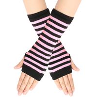 Women's Fashion Stripe Solid Color Knitted Fabric Scarves & Gloves Gloves sku image 11