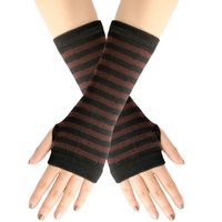 Women's Fashion Stripe Solid Color Knitted Fabric Scarves & Gloves Gloves sku image 8