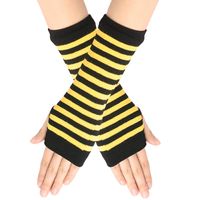 Women's Fashion Stripe Solid Color Knitted Fabric Scarves & Gloves Gloves sku image 13