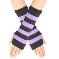 Women's Fashion Stripe Solid Color Knitted Fabric Scarves & Gloves Gloves sku image 25