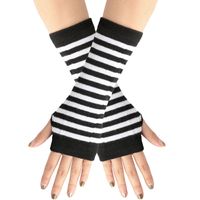 Women's Fashion Stripe Solid Color Knitted Fabric Scarves & Gloves Gloves sku image 6