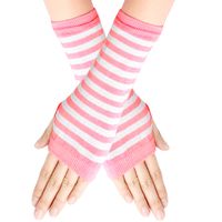 Women's Fashion Stripe Solid Color Knitted Fabric Scarves & Gloves Gloves sku image 10