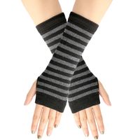 Women's Fashion Stripe Solid Color Knitted Fabric Scarves & Gloves Gloves sku image 7