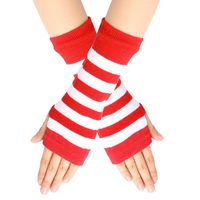 Women's Fashion Stripe Solid Color Knitted Fabric Scarves & Gloves Gloves sku image 23