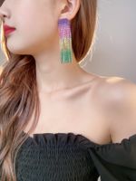 Fashion Alloy Rhinestone Gradient Color Earrings Daily Unset Drop Earrings sku image 4
