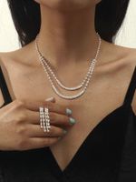 Großhandel Koreanische Kupferkristall Halskette Ohrring Zweiteiliges Set Nihaojewelry sku image 15