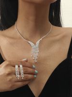 Großhandel Koreanische Kupferkristall Halskette Ohrring Zweiteiliges Set Nihaojewelry sku image 16
