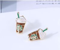 Silver Post Exquisite Korean Fashion Sweet Simple Milk Tea Cup Personalized Ear Studs Wholesale Nihaojewelry main image 5