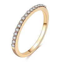 Mode Minimalisti Scher Kupfer Mikro Verkrusteter Zirkon Ring Einfacher Zeigefinger Ring sku image 17